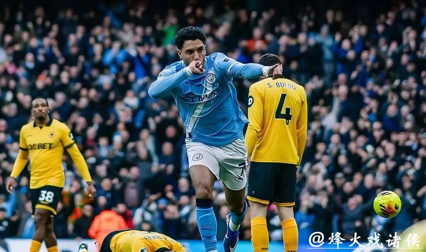 英超-马尔穆什闪击塞梅尼奥破门 曼城2-0狼队